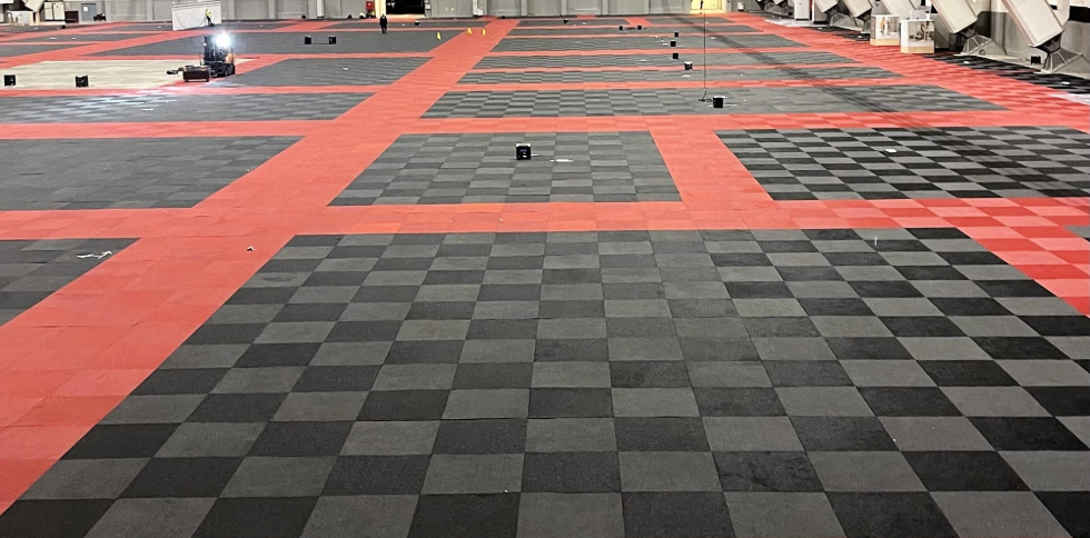 Zwart rood combinaties - beursvloeren tapijttegels